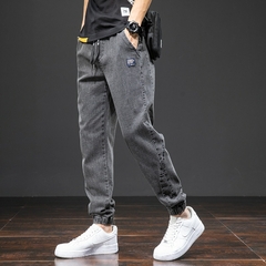 Imagem do Calça Jeans Cargo Primavera Verão Preto Azul Masculino Streetwear Calça Jogger Masculina Baggy Harém Calça Jeans Plus Size 6XL 7XL 8XL
