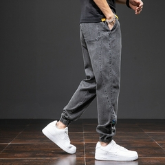 Calça Jeans Cargo Primavera Verão Preto Azul Masculino Streetwear Calça Jogger Masculina Baggy Harém Calça Jeans Plus Size 6XL 7XL 8XL - Meet Shop