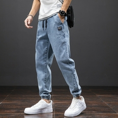 Calça Jeans Cargo Primavera Verão Preto Azul Masculino Streetwear Calça Jogger Masculina Baggy Harém Calça Jeans Plus Size 6XL 7XL 8XL na internet