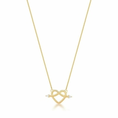COLAR COM PINGENTE DE CORAÇÃO TORCIDO BANHADO A OURO