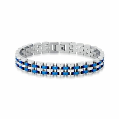PULSEIRA CINCO VOLTAS INTERCALADA LISA EM AÇO