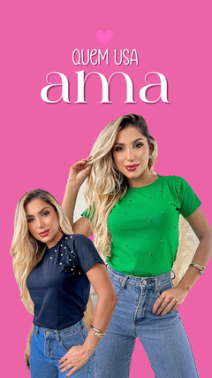 COMBO DE 2 T-SHIRTS COM PÉROLAS - comprar online