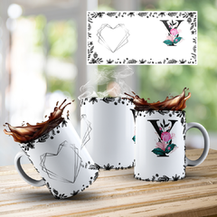 Imagem do CANECA COM INICIAL DO NOME (ALFABETO FLORAL PRETO)