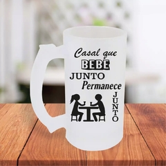 Caneca De Chopp 475ml Personalizada Casal Que Bebe Junto