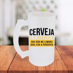 Caneca De Chopp 475ml Personalizada Cerveja É A Resposta