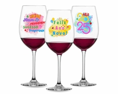 Kit 3 Taças 465ml Vinho Personalizada Fim De Ano