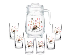 Conj Jarra Suco Estampada 1.6 Lts + 6 Copos Personalizados