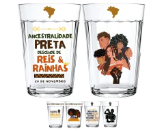 2 Copos Americanos Personalizados Consciência Negra 190ml - Oro Comércio