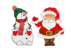 Kit 2 Petisqueiras Papai Noel & Boneco de neve De Vidro