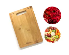 Taboa de Bambu Canaleta Corte Legumes Frutas Carne Churrasco