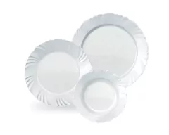 Kit 18 Pratos Pétala Vidro Branco Diversos