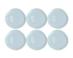 Imagem do Kit 6 Pratos Sobremesa Ceramica Azul ou Branco Torto Raso 22cm