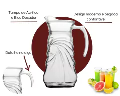 Jarra De Vidro C/Tampa 1.8 Litros - comprar online