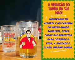 2 Copos Americanos 190ml Vidro Personalizado Zeca Pagodinho Não Desbota