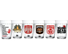 Kit 6 Copos Vidro Temático The Walking Dead 190ml Série Zumbi
