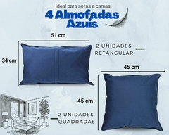 Kit 4 Almofadas Cheias Quadrada Retangular Suede na internet