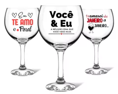 1 Taça Gin 630ml Dia Dos Namorados Vidro Personalizada