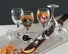 3 Taças Vinho Vidro Resistente 340ml Caveira Estampa Love na internet