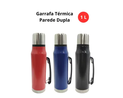Garrafa Térmica com Parede Dupla de Aço Inox Compatível Stanley 1L