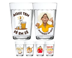 2 Copos Americanos 190ml Vidro Personalizado Zeca Pagodinho Não Desbota - Oro Comércio