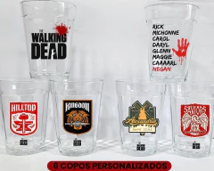 Kit 6 Copos Vidro Temático The Walking Dead 190ml Série Zumbi - comprar online