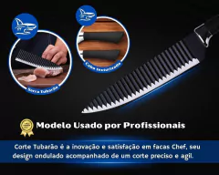 Kit 3 Facas Tubarão Inox Profissional Antiaderente Tesoura & Descascador - comprar online