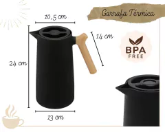 Garrafa Térmica Potty 1L Com Bulbo de Vidro 3 Cores - Oro Comércio