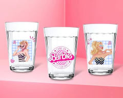 Conj. 3 Copos de Vidro 190ml Coleção Barbie Vintage Resistente na internet