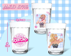 Conj. 3 Copos de Vidro 190ml Coleção Barbie Vintage Resistente - Oro Comércio