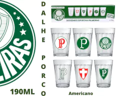 Jogo com 6 Copos Americanos de Time 190ml - loja online