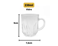 Conjunto de 6 Xícaras de Vidro de 230ml na internet