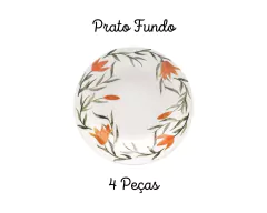Conjunto de 4 Pratos Fundos Oxford Colorido na internet