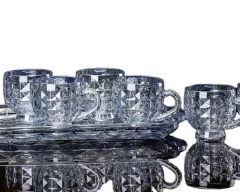 Imagem do 6 Xicaras De Vidro + Bandeja Cantinho Do Café