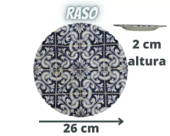 Aparelho de jantar com 48 Peças de Cerâmica Azul - Oro Comércio