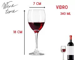 Conjunto com 3 Taças Vinho 340ml de Vidro na internet