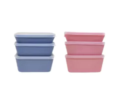 Conjunto de 3 Potes Com Tampa De Plástico