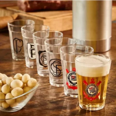 Jogo com 6 Copos Americanos de Time 190ml - comprar online