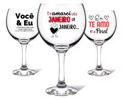 Imagem do 1 Taça Gin 630ml Dia Dos Namorados Vidro Personalizada