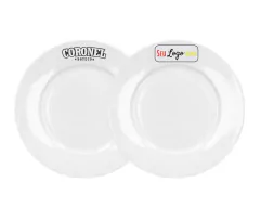 36 Pratos Rasos 26cm de Vidro Branco Personalizado na internet