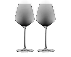 Jogo 2 Taças de Vinho Cristal Preta Translúcida 595ml Luxo