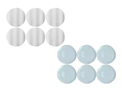 Kit 6 Pratos Sobremesa Ceramica Azul ou Branco Torto Raso 22cm