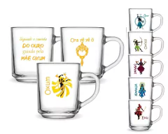 3 Canecas 255ml Vidro Personalizada Orixás Umbanda