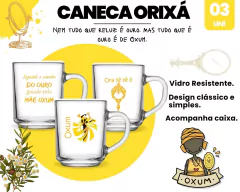 3 Canecas 255ml Vidro Personalizada Orixás Umbanda - comprar online