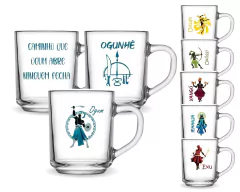 3 Canecas 255ml Vidro Personalizada Orixás Umbanda na internet