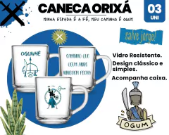 3 Canecas 255ml Vidro Personalizada Orixás Umbanda na internet