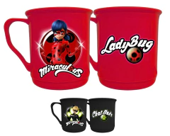 2 Canecas Plásticas Personalizadas Infantil Miraculous 350ml BPA FREE - loja online