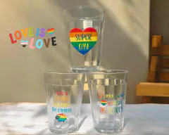 3 Copos Vidro Americanos 190ml LGBTQIA+ - comprar online