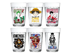 Kit 6 Copos Americanos Vidro Personalizado Coleção Anime One Piece 190ml