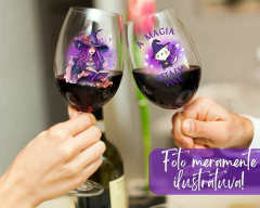 Kit 2 Taças Vinho Vidro Estampa Gato Místico Bruxas Magia 465ml - comprar online