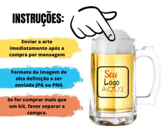 Conj. 24 Caneca Vidro 360ml Personalizado Congelador Freezer - comprar online